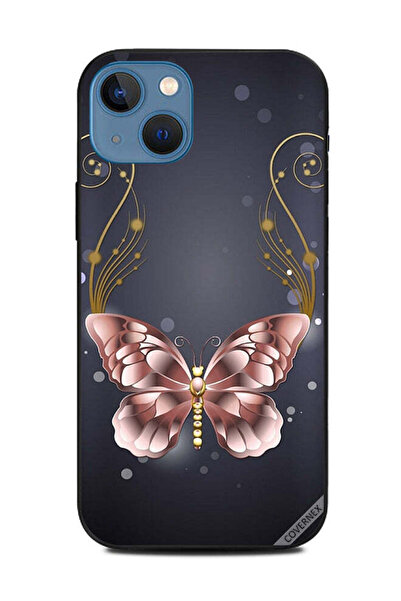 Covernex غطاء حماية لهاتف Apple iPhone 13 بخلفية رمادية فراشة