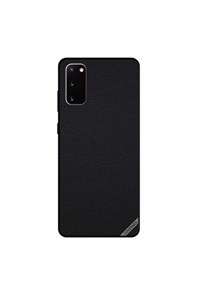Covernex غطاء حماية لهاتف سامسونج جالكسي S20 بنقشة جلد أسود