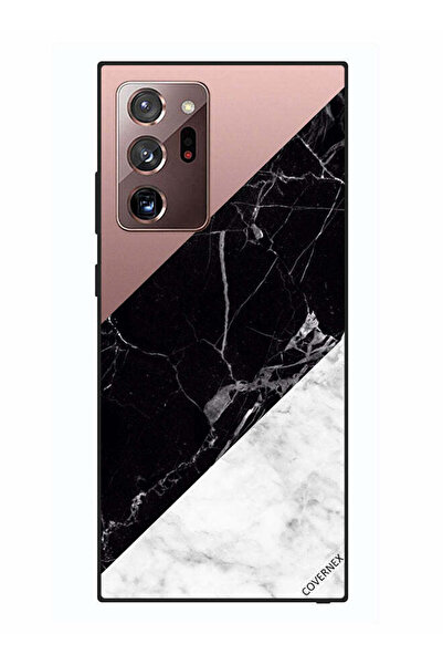 Covernex غطاء حماية لهاتف سامسونج جالكسي نوت 20 ألترا، أبيض، أسود، رخام، بنمط سادة