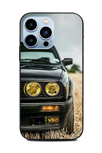 Covernex غطاء حماية لهاتف Apple iPhone 13 Pro أسود سيارة أضواء ذهبية