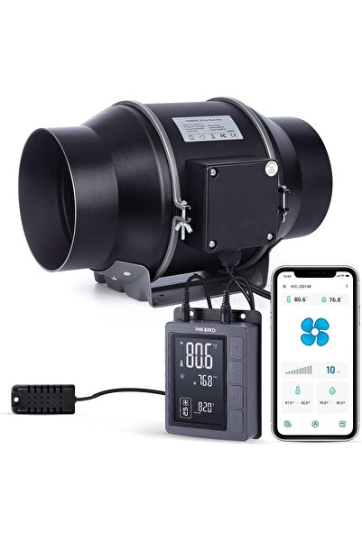 Inkbird مروحة قناة خطية IVC-001W مقاس 6 بوصات مع وحدة تحكم ذكية