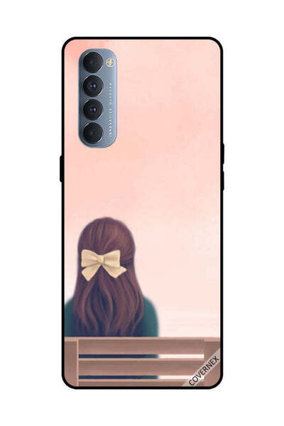 Covernex غطاء حماية لهاتف Oppo Reno 4 Pro - فتاة جميلة على مقعد