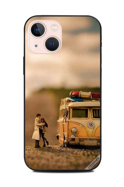 Covernex غطاء حماية لهاتف Apple iPhone 13 Mini، حافلة عتيقة وزوجان