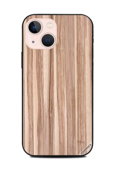 Covernex غطاء حماية لجهاز Apple iPhone 13 Mini بنمط خشبي بني فاتح