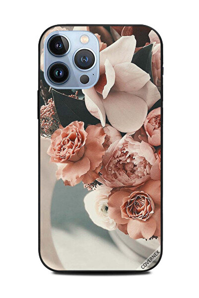 Covernex غطاء حماية لهاتف أبل آيفون 13 برو ماكس - باقة زهور الخوخ