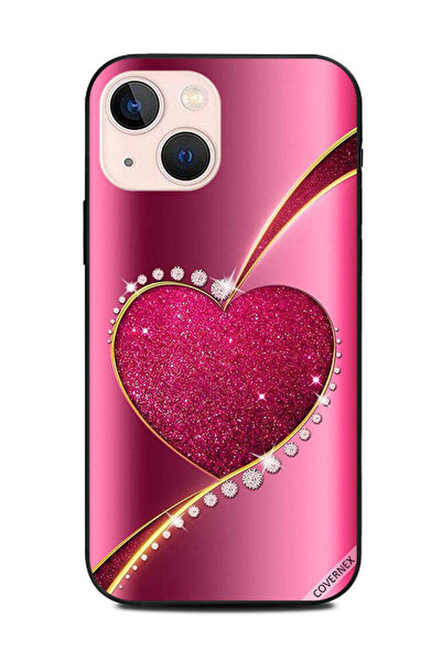 Covernex غطاء حماية لهاتف Apple iPhone 13 Mini DCL وردي لامع على شكل قلب