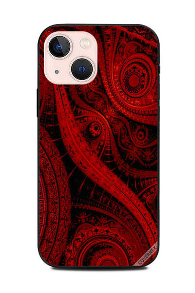 Covernex غطاء حماية لهاتف Apple iPhone 13 Mini، طباعة فنية باللون الأحمر