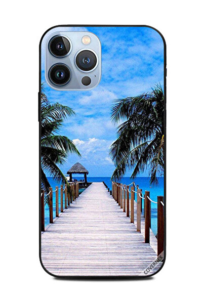 Covernex غطاء حماية لهاتف أبل آيفون 13 برو ماكس - سماء زرقاء غائمة على البحر