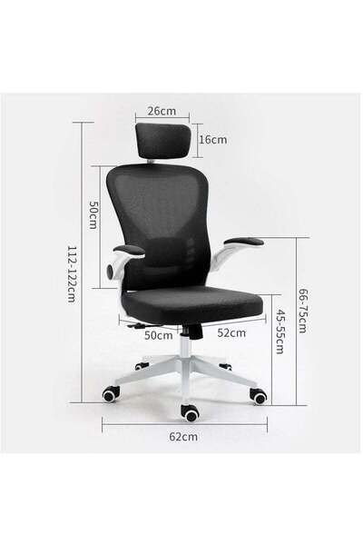 COOYA Office Chair,ergonomic,adjustable Height,with Lumbar Support,for Office,Height 112cm,width 62cm