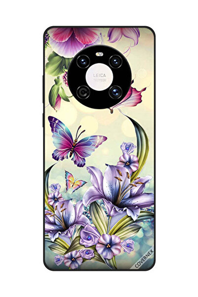 Covernex غطاء حماية لهاتف هواوي ميت 40 برو/40 برو+ بنقشة زهور أرجوانية وفراشات