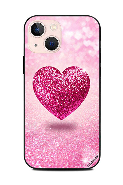 Covernex غطاء حماية لهاتف أبل آيفون 13 ميني - قلب وردي لامع