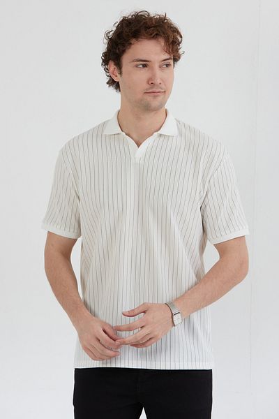 Fulla Moda Μπλούζα Jacquard με Πόλο Γιακά