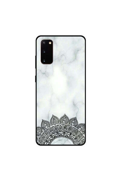 Covernex Samsung Galaxy S20 Case Cover Black Flower & White Marble Pattern