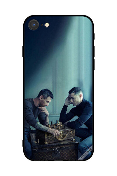 Covernex غطاء حماية لهاتف آيفون 7 من آبل ميسي ضد رونالدو يلعبان الشطرنج