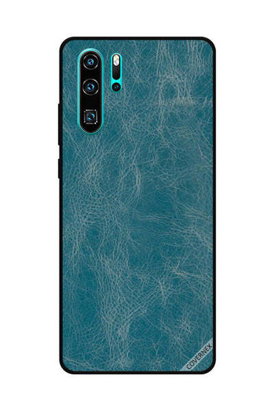 Covernex غطاء حماية لهاتف هواوي بي 30 برو بنمط جلدي أزرق