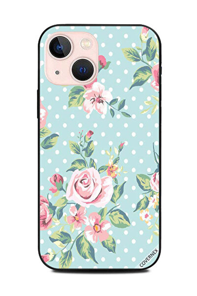 Covernex غطاء حماية لهاتف Apple iPhone 13 Mini بنمط زهور على أخضر فاتح