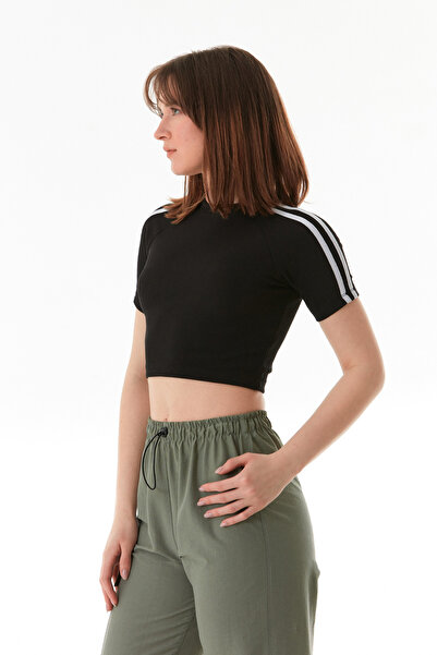 Fulla Moda Μπλουζάκι με ριγέ μανίκια