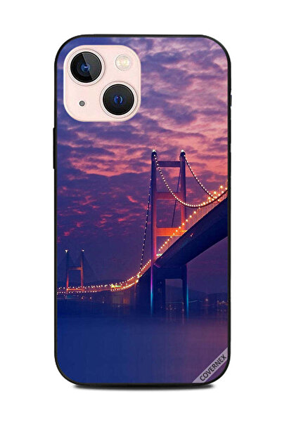Covernex غطاء حماية لهاتف Apple iPhone 13 Mini أضواء مضاءة في المساء على الجسر