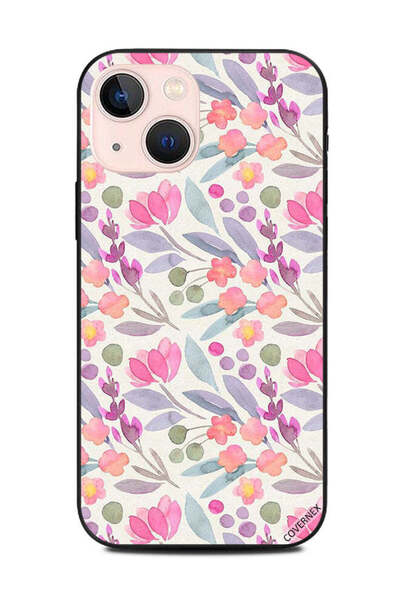 Covernex غطاء حماية لهاتف أبل آيفون 13 ميني بطبعة زهور وأوراق متعددة الألوان
