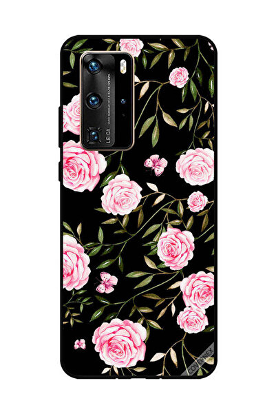 Covernex غطاء حماية لهاتف هواوي بي 40 برو - ورود وردية في باقات من الأوراق ال...