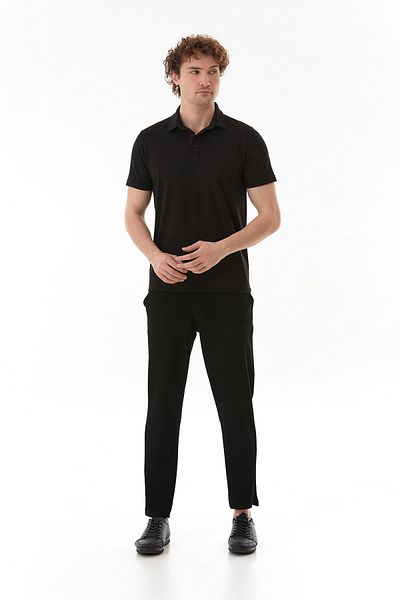Fulla Moda Μπλουζάκι με ανάγλυφο εμπριμέ γιακά πόλο Slim Fit