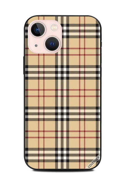 Covernex غطاء حماية لهاتف أبل آيفون 13 ميني بخطوط حمراء وسوداء على القماش