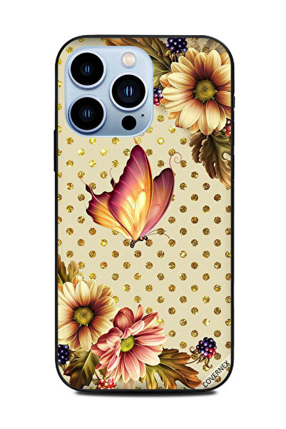 Covernex غطاء حماية لهاتف Apple iPhone 13 Pro بتصميم فراشة وزهرة لطيفة ونقاط ...