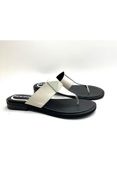 NEWGÜLTEKİN Very Stylish Flip-Flops with Genuine Leather and Comfort Combination