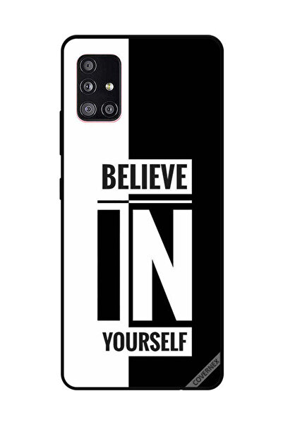 Covernex غطاء حماية لهاتف سامسونج جالكسي A51 - ثق بنفسك - أسود وأبيض