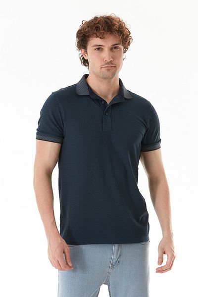 Fulla Moda Μπλουζάκι με μοτίβο Slim Fit Polo Collar