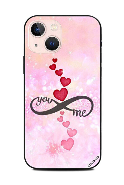 Covernex غطاء حماية لهاتف أبل آيفون 13 ميني - قلوب حمراء ووردية - يو إنفينيتي مي