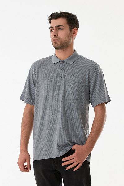 Fulla Moda Μπλουζάκι με ριγέ κουμπιά πόλο γιακά