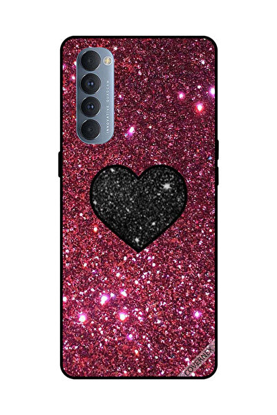 Covernex غطاء حماية لهاتف Oppo Reno 4 Pro قلب أسود مع بريق أحمر
