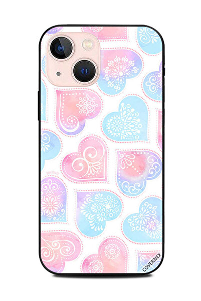 Covernex غطاء حماية لهاتف Apple iPhone 13 Mini بنقشة زهور قلوب