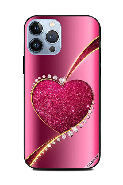 Covernex غطاء حماية لجهاز Apple iPhone 13 Pro Max DCL وردي لامع على شكل قلب