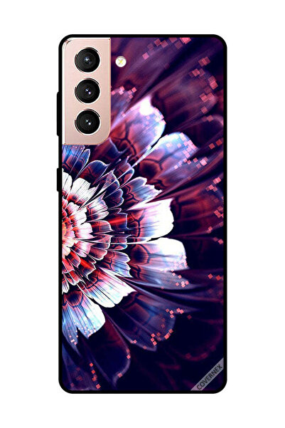 Covernex غطاء حماية لهاتف سامسونج جالاكسي S21 بلس مع زهرة كبيرة منعكسة على ال...