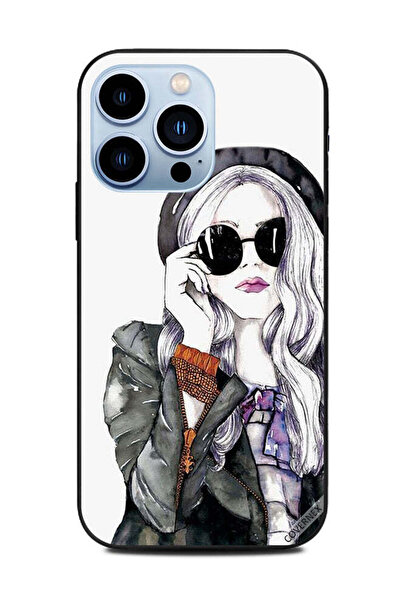 Covernex غطاء حماية لجهاز Apple iPhone 13 Pro أسود زجاجي ستايلس لطيف للبنات