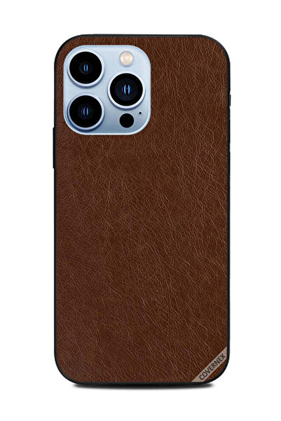 Covernex غطاء حماية لجهاز Apple iPhone 13 Pro بنمط جلدي بني داكن