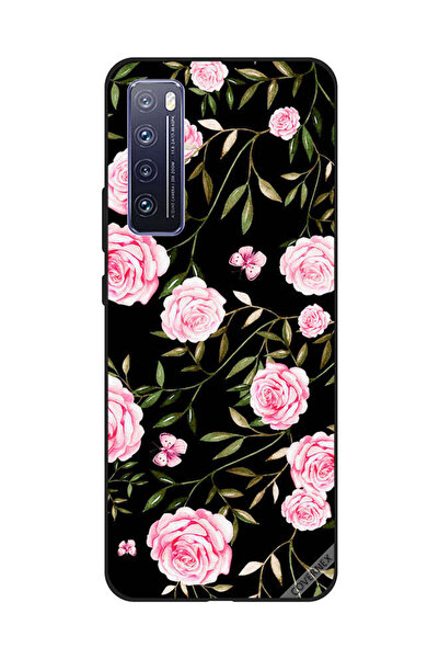 Covernex غطاء حماية لهاتف هواوي نوفا 7 - ورود وردية في باقات من الأوراق الصغيرة