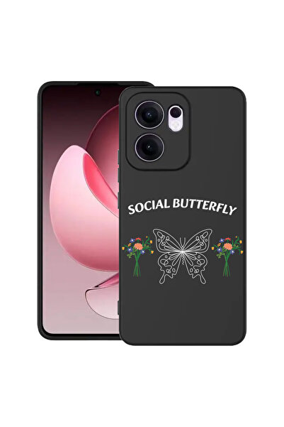 bestcase ® Husa Slim Silicon pentru OPPO Reno13 F / Reno13 FS, Social Butterf...