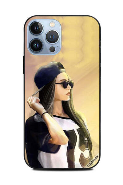Covernex غطاء حماية لهاتف Apple iPhone 13 Pro Max، فتاة لطيفة ترتدي نظارات سوداء