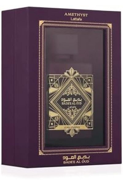 lattafa Bade'e Al Oud Amethyst for Unisex Eau de Parfum Spray, 3.4 Ounce