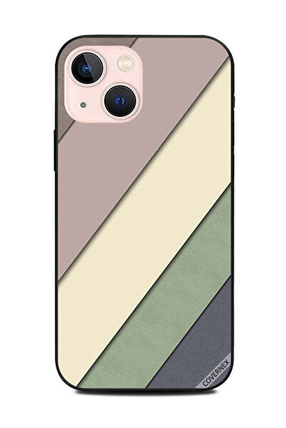 Covernex غطاء حماية لهاتف أبل آيفون 13 ميني بنمط شرائط سادة متعدد الألوان