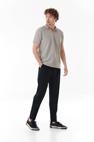 Fulla Moda Μπλουζάκι με γιακά από ύφασμα βάφλας