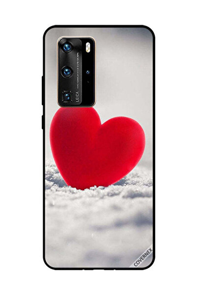 Covernex غطاء حماية لهاتف هواوي بي 40 برو بتصميم قلب أحمر جميل