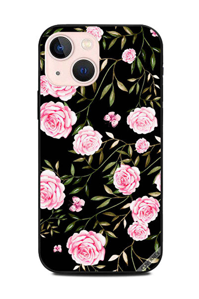 Covernex غطاء حماية لهاتف أبل آيفون 13 ميني، ورود وردية في باقات من الأوراق ا...