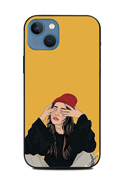 Covernex غطاء حماية لهاتف Apple iPhone 13 مع عيون مخفية لفتاة حزينة لطيفة