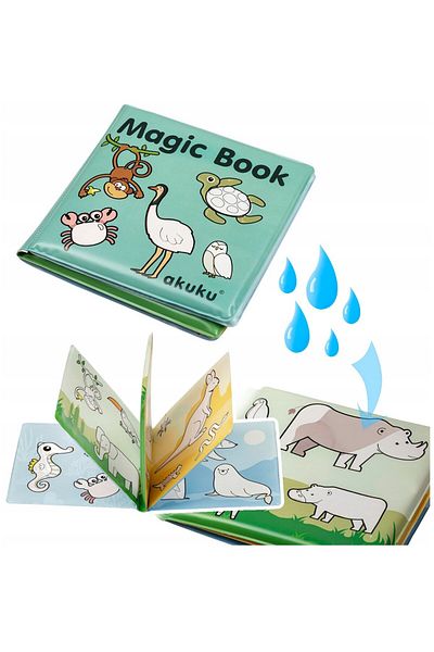 Akuku Educational bath book, 15x15 cm, Magic Book