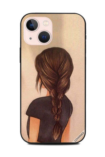 Covernex غطاء حماية لهاتف Apple iPhone 13 Mini، صورة فتاة لطيفة ذات شعر مطوي ...