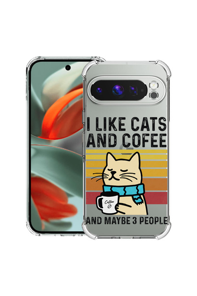 bestcase ® Carcasă antișoc pentru Google Pixel 9 Pro, Pisici și cafea, 182862...